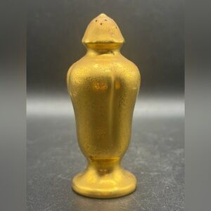 Vintage Pickard Gilt Gold Tone Porcelain Seasoning Shaker, Salt or Pepper Shaker